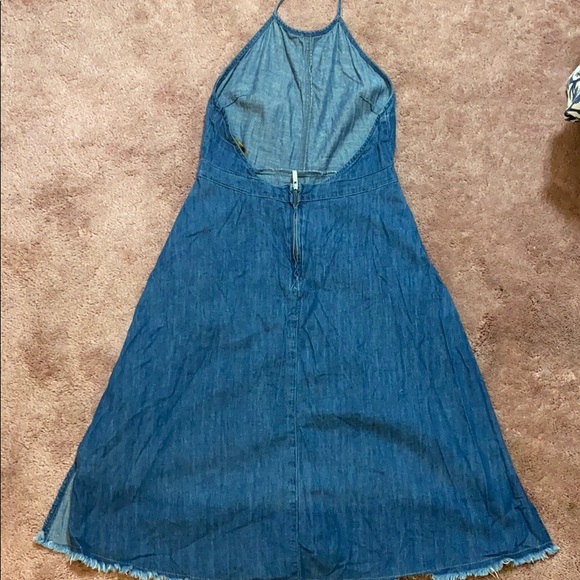Zara Basic Denim Halter BacklessDress (S) - Picture 6 of 8